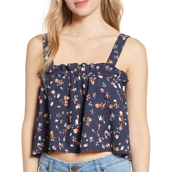bp Tops - Bp Floral Ruffle Tank cropped size 2x